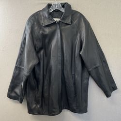 Women’s Black Genuine Leather Coat Jacket 