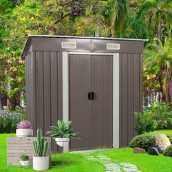 6X4 FT Outdoor Storage Shed, Metal