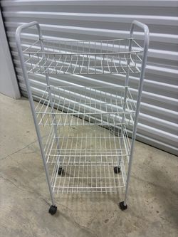 Four tiered wire shelf
