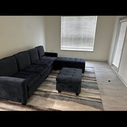 Navy Blue sectional Sofa 