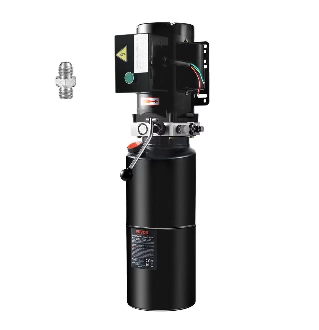 VEVOR Hydraulic Power Unit 220V 10 Quart Car Lift 3HP Hydraulic Pump Power Unit Single Phase Hydraulic Pumps with 10L Steel Tank Hydraulic Power Unit