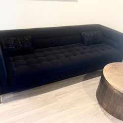 Wesley III 88’ Velvet Black Sofa (Living Spaces) 