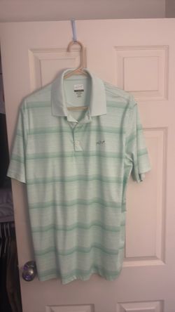 Men's Mint Green Striped Polo Shirt