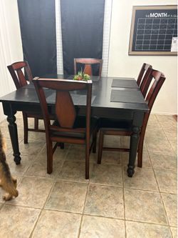 Solid wood table and 5 chairs