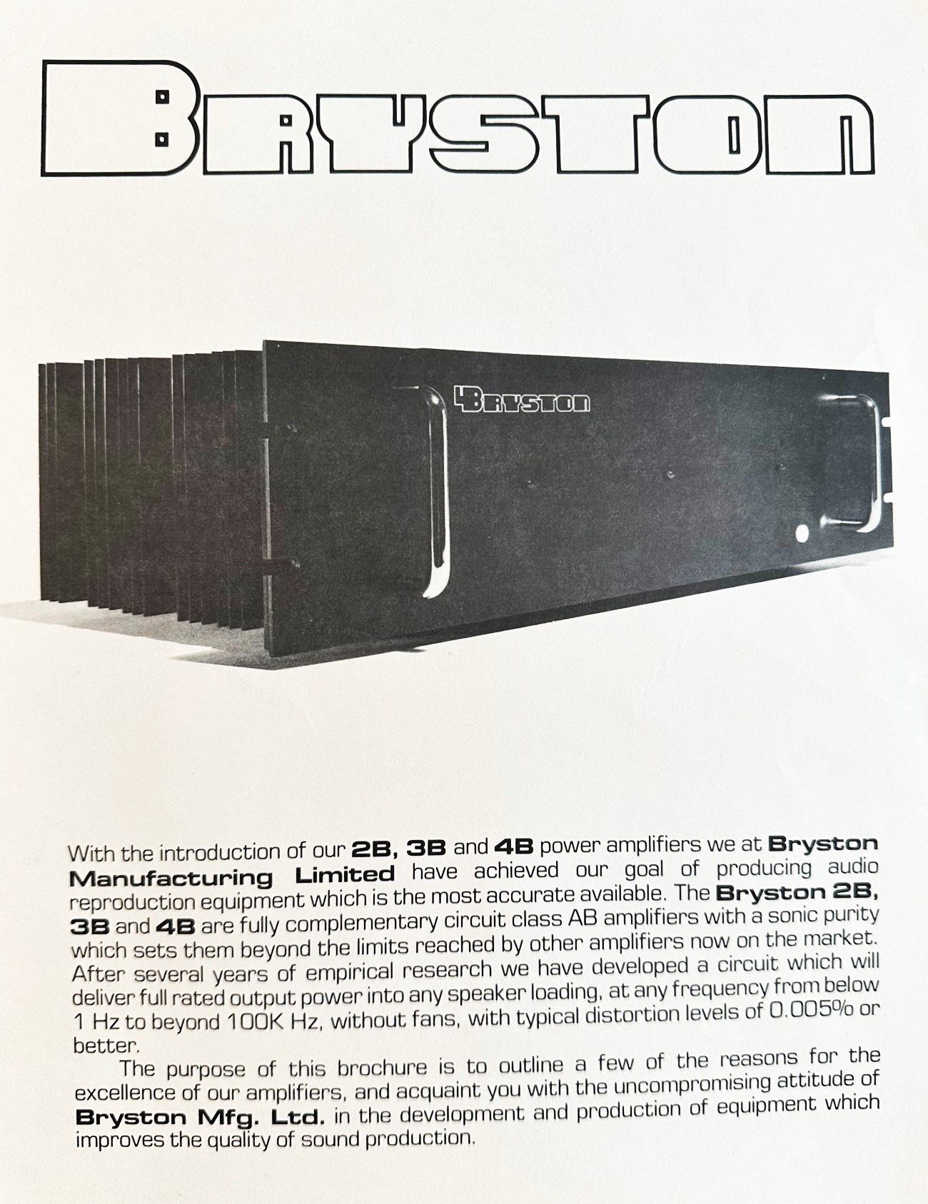 BRYSTON 4B Stereo Power Amplifier- 200 Watts/channel