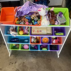 Kids toy rack organizer