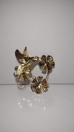 Vintage Brass Wall Hummingbird
