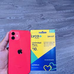 iPhone 12 64GB Desbloqueado con plan prepago de 3 meses gratis y tarjeta SIM incluida, oferta por tiempo limitado.