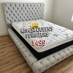New Queen Bed Frame With Mattress 