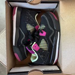Jordan 4 Retro Fuchsia Lime Black Toddler Size 9