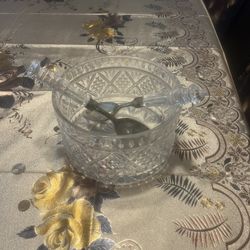 Crystal Salad Bowl Or Punch Bowl 