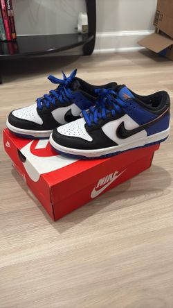 Nike Dunk Low GS Blue/White/Black Size 4.5Y – Excellent Condition