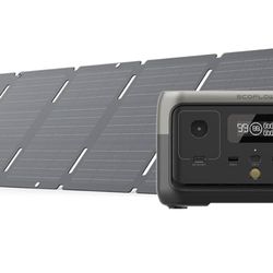 EF ECOFLOW Portable Power Station RIVER 2 with 45W Solar Panel, 256Wh LiFePO4 Battery/ 1 Hour Fast Charging, Up to 600W Output, Solar Generator for Ou