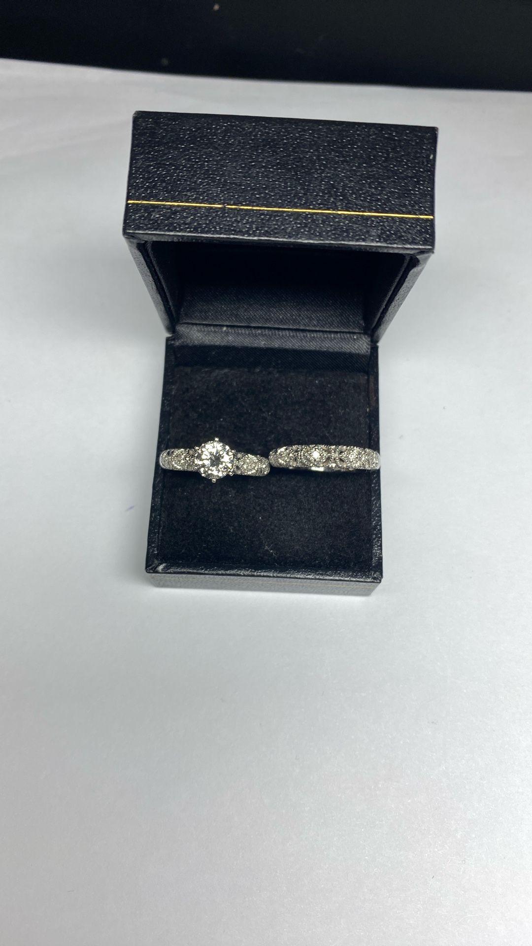 White Gold Diamond Engagement/wedding Set