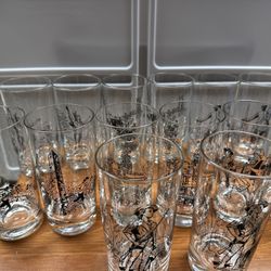 Set Of 14 Vintage Glasses - BICENTENNIAL DESIGNS 
