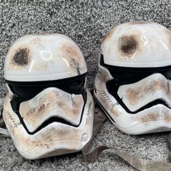 Disney Star Wars Stormtrooper Helmet Popcorn Bucket Lot Of 2
