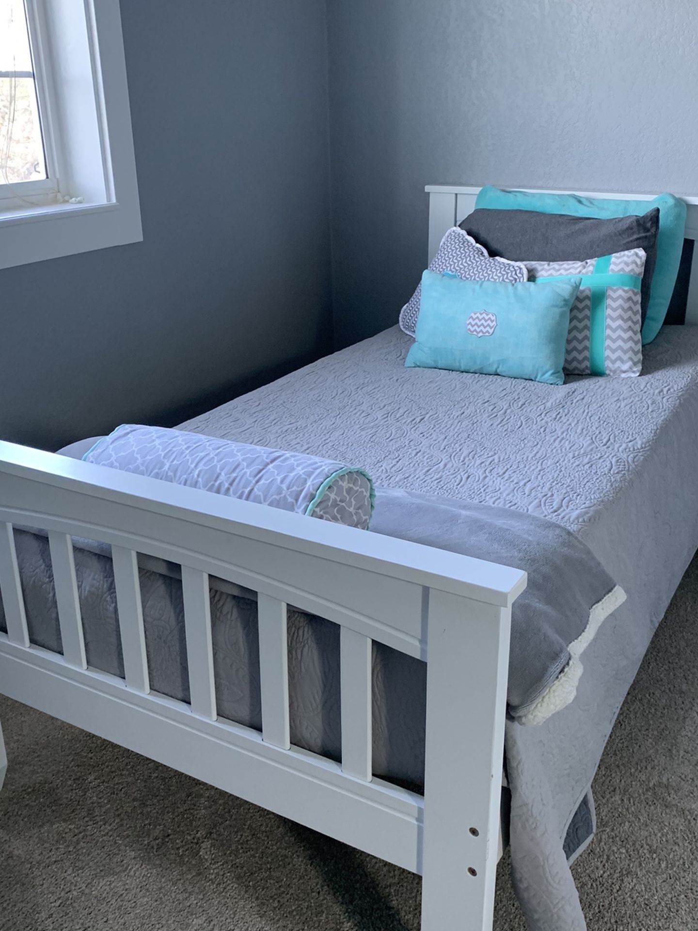 Twin Bed Frame White Wood