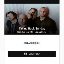 Taking Back Sunday Tickets (2) - Jannus Live 8/3