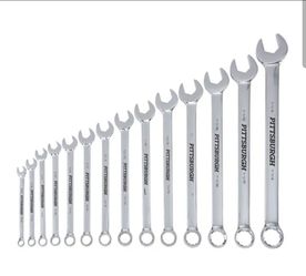 PITTSBURGH V-Groove SAE Combination Wrench Set, 14-Piece