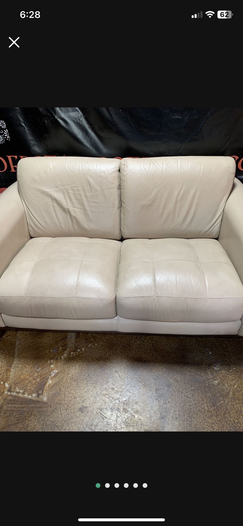 Free Leather Ivory Sofa