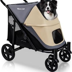 4 Wheel XL Pet Stroller For 2 Dogs 
