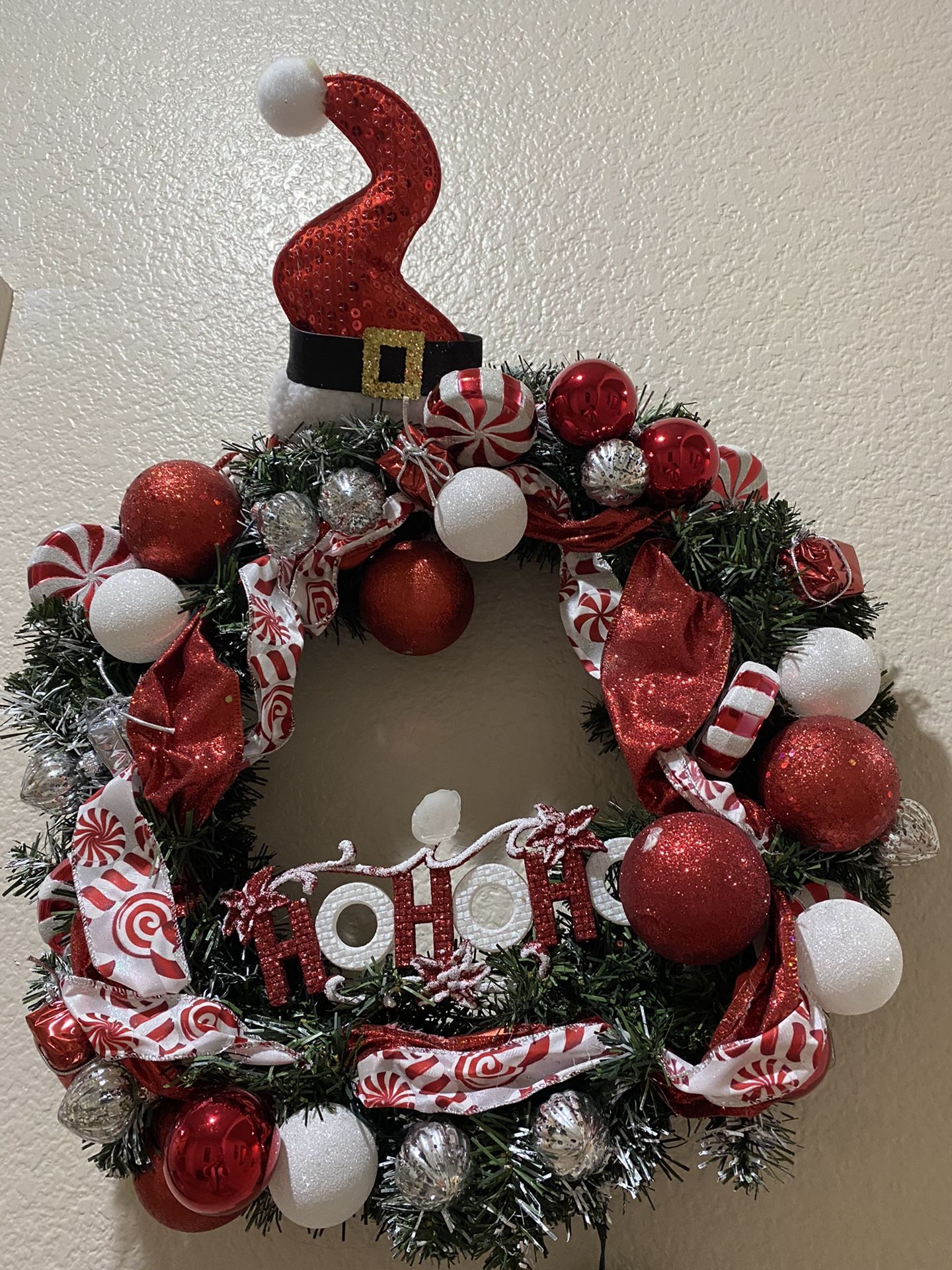 Santa wreath with lights