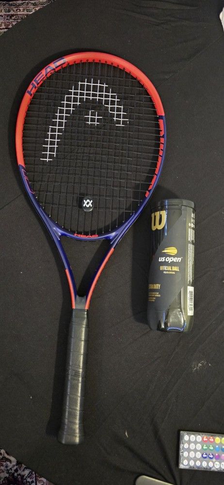 NEW Head TI Reward Tennis Racket 27" Grip 4"3/8  with 1 can balls 