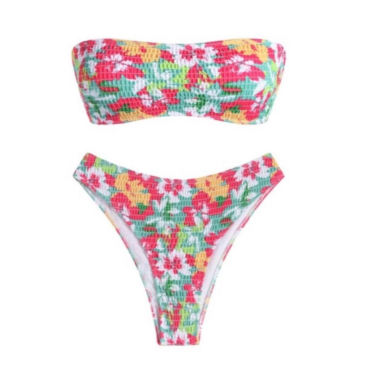 Zaful Smocked Floral 90’s Bikini Set