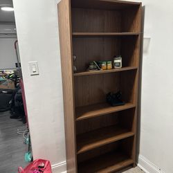 Tall Wood Brown Bookshelf