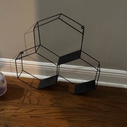 hexagon mounted wall shelf 