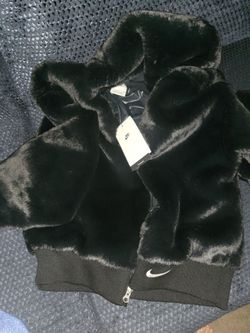 Nike Black Faux Fur Zip Jacket
