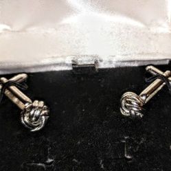  STERLING  Silver Knot Cufflinks (Last One) with Swivel back