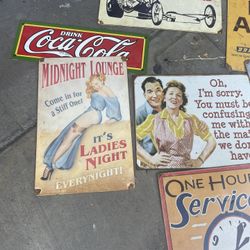 Vintage Tin Metal Posters