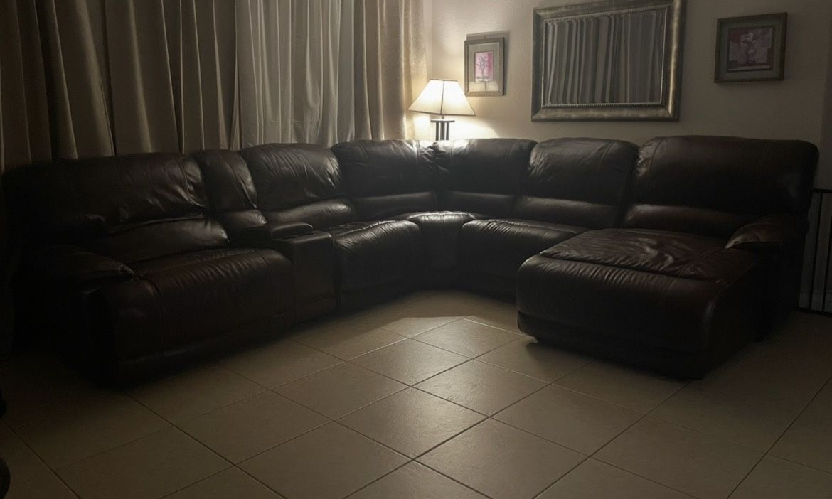 Leather Sectional Couch Huge