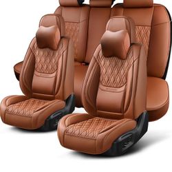 Car Seat Covers Full Set 5 Seat Car.
Breathable Leather Automotive Front and Rear Seat Covers & Headrest, Universal Automotive Vehicle Seat Cover,