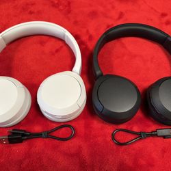 Sony WH-CH520 Wireless Headphones Bluetooth On-Ear Headset with Microphone, Black+White Brand New 