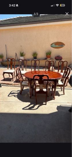 Cherry wood table and chair set