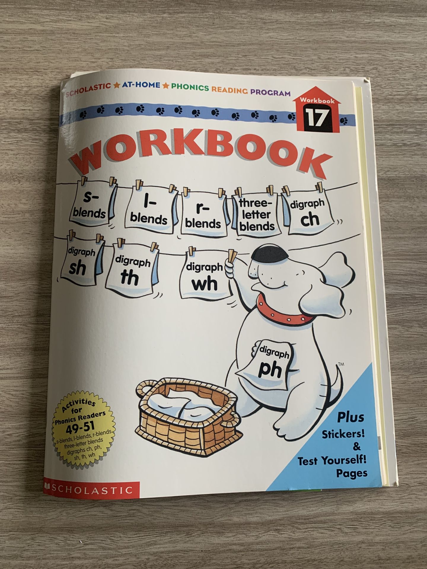 Workbook 17 Scholastic at Home Phonics Reading Program Activities for Phonics Readers 49-51 NWT