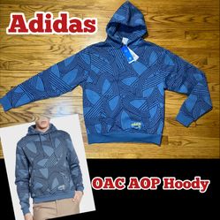 Adidas Original OAC AOP Hoody Altered Blue/Impact Men’s Sz XL New