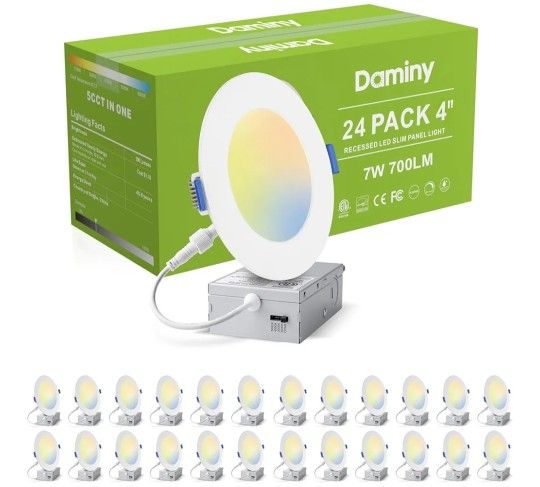24 Pack 4 Inch LED Recessed Lighting with Junction Box