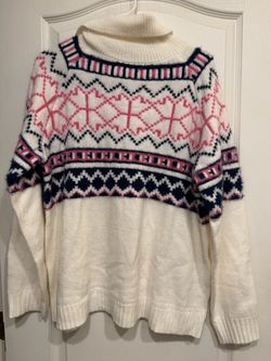 Fair Isle Turtleneck Knit Sweater