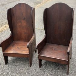Beautiful Antique Wing Back Chairs Vintage