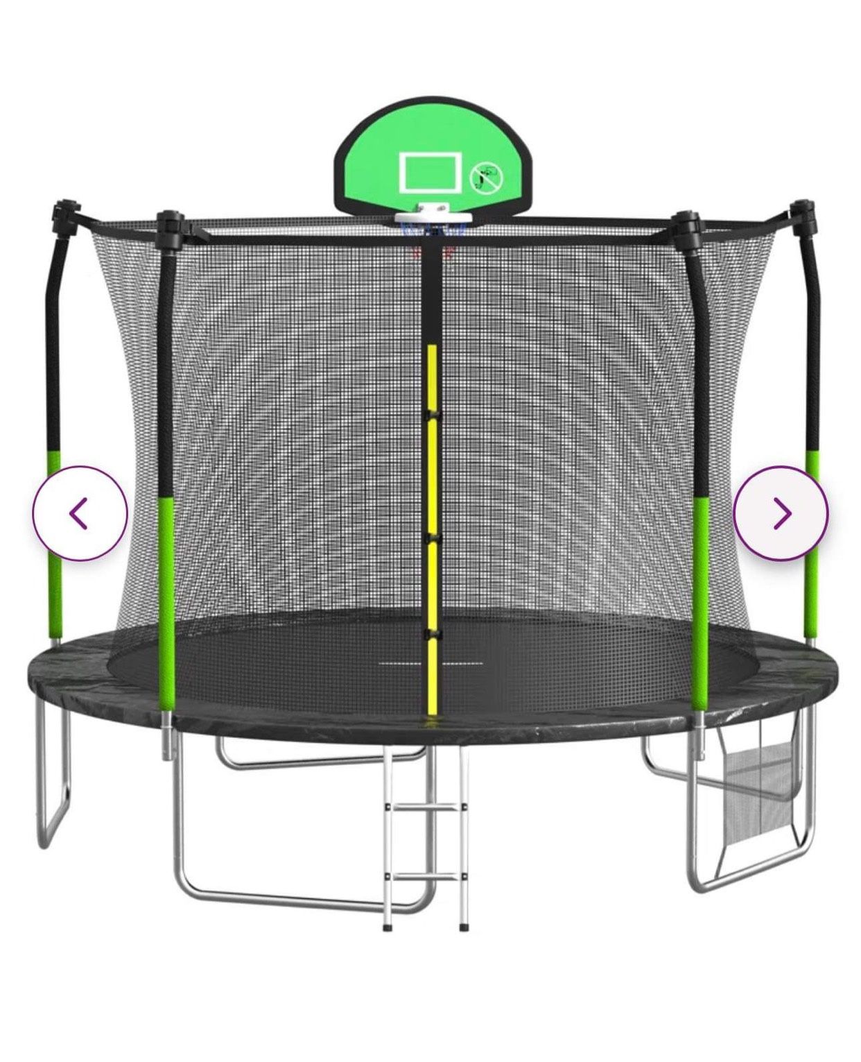 12' Round Backyard Trampoline with Safety Enclosure