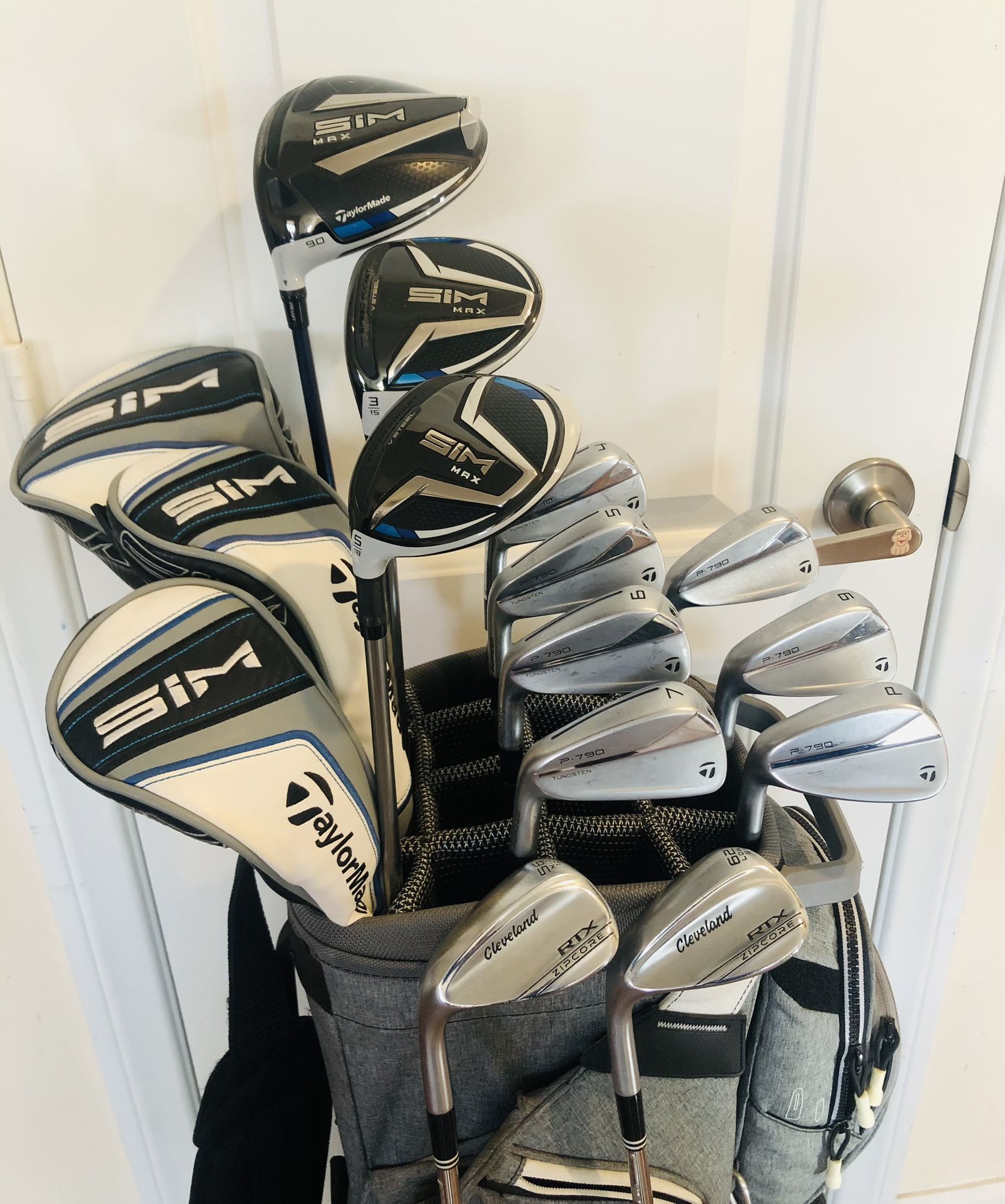 Taylormade P790 Golf Set Irons 4-PW with Steel Shafts, Taylormade Sim Max Driver
