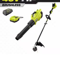 Ryobi Cordless Leaf Blower And String Trimmer With Battery And Charger