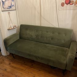 Olive Green Tufted Futon/Sofa