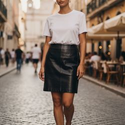 XoXo Studded Leather Skirt Fully Lined 