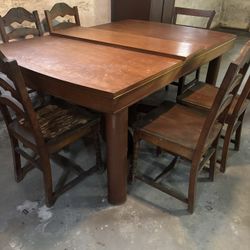 Art Deco Dining / Kitchen Table And Chairs Table Expands / China Cabinet Sold Separate. House Sold Must Go!