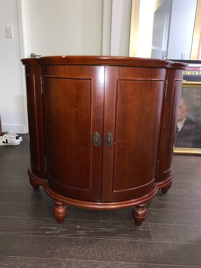 Hardwood Antique Liquor Cabinet