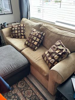 Beige Fabric Sectional Sofa